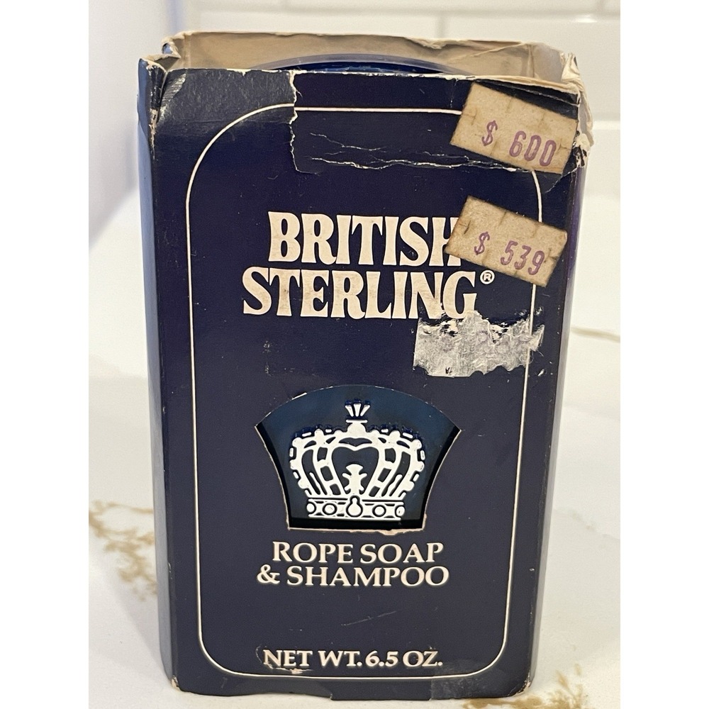 Vintage British Sterling Cologne Rope Soap & Shampoo Scented 6.5 oz FLAW READ